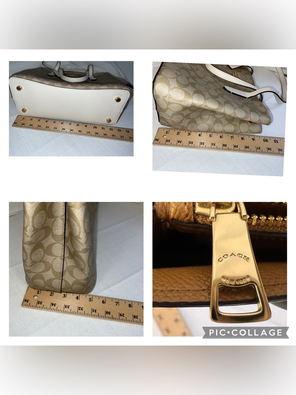Coach Signature Canvas Tote with Gold-tone Hardware - Picture 4 of 16